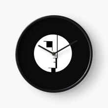 (Bauhaus=5073) Wall Clock 12 Inch Funny Mantel & Tabletop Art Decor for Home Bedroom Office