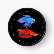 (Betta=5053) Wall Clock 12 Inch Funny Mantel & Tabletop Art Decor for Home Bedroom Office