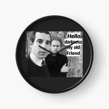 (Hello Darkness, My Old Friend=5068) Wall Clock 12 Inch Funny Mantel & Tabletop Art Decor for Home Bedroom Office