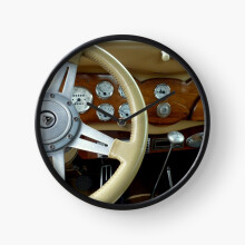 (Behind The Wheel Of A 1935 Hudson Terraplane=5097) Wall Clock 12 Inch Funny Mantel & Tabletop Art Decor for Home Bedroom Office