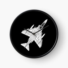 (F4 Phantom Fighter Aircraft=5076) Wall Clock 12 Inch Funny Mantel & Tabletop Art Decor for Home Bedroom Office