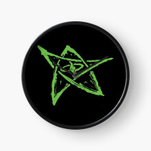 (Call of Cthulhu, Elder Sign - Green=5078) Wall Clock 12 Inch Funny Mantel & Tabletop Art Decor for Home Bedroom Office