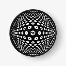 (Victor Vasarely Homage 9=5748) Wall Clock 12 Inch Funny Mantel & Tabletop Art Decor for Home Bedroom Office