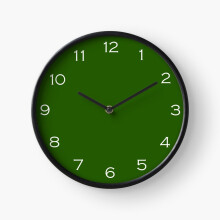 (White Numbers On Green=5464) Wall Clock 12 Inch Funny Mantel & Tabletop Art Decor for Home Bedroom Office