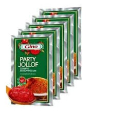 Gino Party Smokey Jollof Tomato Paste Mix with seasoning (Pack of 10 Sachets)