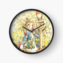 (Peter Rabbit in the Garden - Beatrix Potter=6174) Wall Clock 12 Inch Funny Mantel & Tabletop Art Decor for Home Bedroom Office