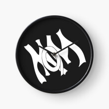 (Mom Calligraffiti Simply Fun Youthfully Bold - black and white =6176) Wall Clock 12 Inch Funny Mantel & Tabletop Art Decor for Home Bedroom Office
