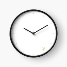 (Wine-o-Clock White + Gold=6128) Wall Clock 12 Inch Funny Mantel & Tabletop Art Decor for Home Bedroom Office
