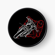 (Knee Down Monster for Monster Lovers - on Black Edition for Real Biker=6298) Wall Clock 12 Inch Funny Mantel & Tabletop Art Decor for Home Bedroom Office