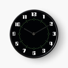 (SPACE 1999 CLOCK TYPE 6 COUNTDOWN FONT WHITE ON BLACK=6285) Wall Clock 12 Inch Funny Mantel & Tabletop Art Decor for Home Bedroom Office