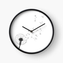 (Black and white dandelion scandinavian minimalist decor wall art black dandelion abstract wall art nordic design dandelion=6741) Wall Clock 12 Inch Funny Mantel & Tabletop Art Decor for Home Bedroom Office