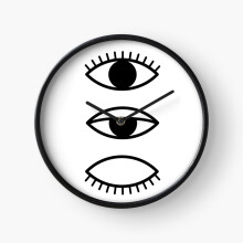 (Eye, Eyes, Scandinavian, Scandinavian, Nordic, Trendy, Styled, Scandinavian art, Modern art, Wall art, Print, Minimalistic, Modern=6662) Wall Clock 12 Inch Funny Mantel & Tabletop Art Decor for Home Bedroom Office