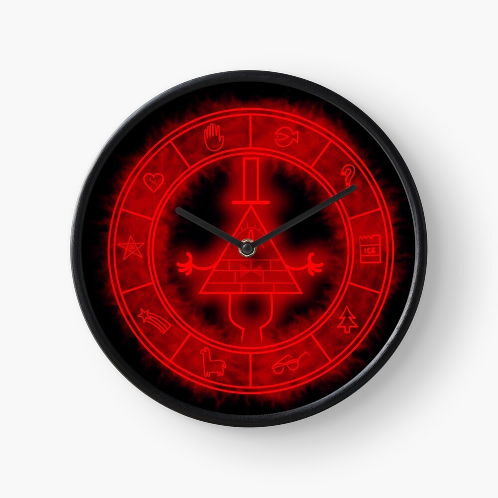 (Bill Cipher symbol Red=5919) Wall Clock 12 Inch Funny Mantel ...