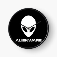 (ALIENWARE [White]  =6476) Wall Clock 12 Inch Funny Mantel & Tabletop Art Decor for Home Bedroom Office
