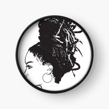 (Black Woman African American Braids Dreads Dreadlocks Beauty Salon=7328) Wall Clock 12 Inch Funny Mantel & Tabletop Art Decor for Home Bedroom Office