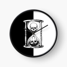 (Unus Annus Hourglass Black and White Design=7240) Wall Clock 12 Inch Funny Mantel & Tabletop Art Decor for Home Bedroom Office