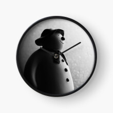 (Black White Christmas Photograph The Snowman Raymond Briggs =6915) Wall Clock 12 Inch Funny Mantel & Tabletop Art Decor for Home Bedroom Office