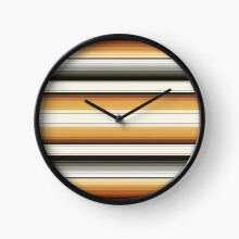 (Navajo White, Gray, Black and Amber Brown Southwest Serape Blanket Stripes=7099) Wall Clock 12 Inch Funny Mantel & Tabletop Art Decor for Home Bedroom Office