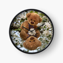 (White Blossom Tree=7153) Wall Clock 12 Inch Funny Mantel & Tabletop Art Decor for Home Bedroom Office
