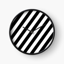 (Black White Stripes=7844) Wall Clock 12 Inch Funny Mantel & Tabletop Art Decor for Home Bedroom Office