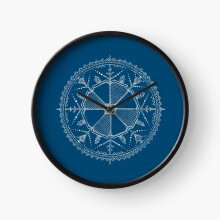 (Navy and White Sun (Saulite) Design=7605) Wall Clock 12 Inch Funny Mantel & Tabletop Art Decor for Home Bedroom Office