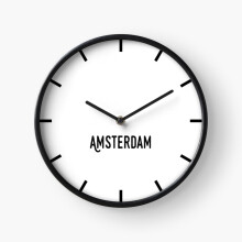 (Amsterdam Time Zone Minimalist Modern Office Wall City=7503) Wall Clock 12 Inch Funny Mantel & Tabletop Art Decor for Home Bedroom Office