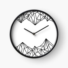 (WHITE NIGHT COURT MOUNTAINS (x2) =7971) Wall Clock 12 Inch Funny Mantel & Tabletop Art Decor for Home Bedroom Office