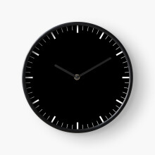 (Black clock=7771) Wall Clock 12 Inch Funny Mantel & Tabletop Art Decor for Home Bedroom Office
