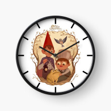 (Over the garden wall=8295) Wall Clock 12 Inch Funny Mantel & Tabletop Art Decor for Home Bedroom Office