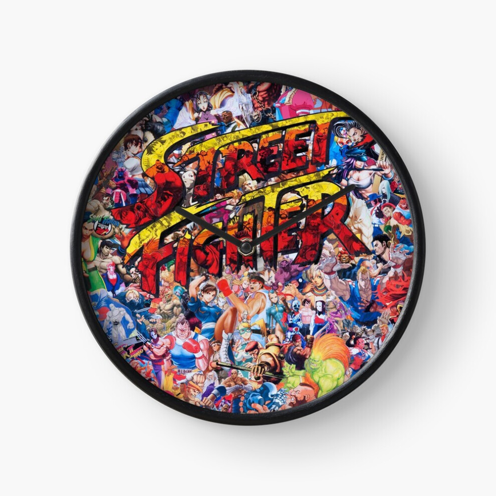 (Street Fighter=8405) Wall Clock 12 Inch Funny Mantel & Tabletop Art Decor for Home Bedroom Office
