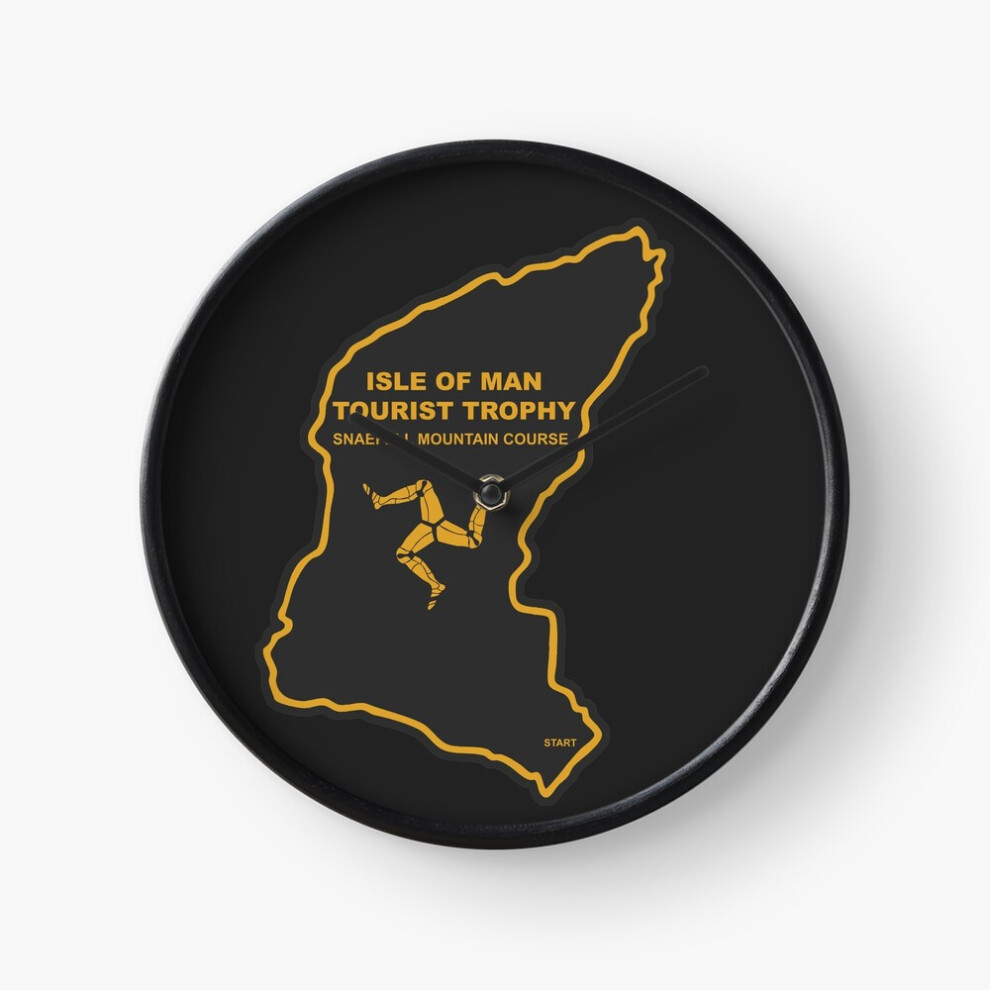 (The Isle of Man TT=8546) Wall Clock 12 Inch Funny Mantel & Tabletop Art Decor for Home Bedroom Office