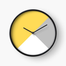 (Tricolor Silver Gray Mustard Yellow And White IV=8368) Wall Clock 12 Inch Funny Mantel & Tabletop Art Decor for Home Bedroom Office