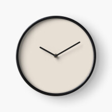 (Neutral Light Tan Single Solid Color (One Hue) Pairs Sherwin Williams Shoji White SW 7042=9060) Wall Clock 12 Inch Funny Mantel & Tabletop Art Decor for Home Bedroom Office