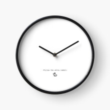 (Follow the white rabbit=8558) Wall Clock 12 Inch Funny Mantel & Tabletop Art Decor for Home Bedroom Office