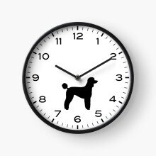 (Black Standard Poodle Silhouette(s)=8973) Wall Clock 12 Inch Funny Mantel & Tabletop Art Decor for Home Bedroom Office
