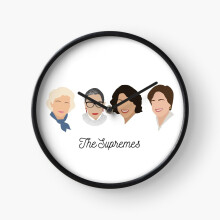 (The Supremes (black text white)=9152) Wall Clock 12 Inch Funny Mantel & Tabletop Art Decor for Home Bedroom Office