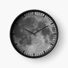 (Full moon on black sky=9134) Wall Clock 12 Inch Funny Mantel & Tabletop Art Decor for Home Bedroom Office