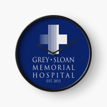 (Grey Sloan Memorial Hospital Plaque=9675) Wall Clock 12 Inch Funny Mantel & Tabletop Art Decor for Home Bedroom Office