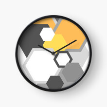 (Hexagon cool simple modern bee hive pattern =9397) Wall Clock 12 Inch Funny Mantel & Tabletop Art Decor for Home Bedroom Office