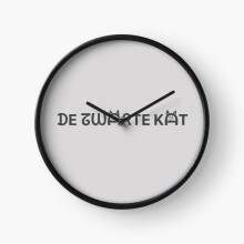 (De zwarte kat_ The black cat =9494) Wall Clock 12 Inch Funny Mantel & Tabletop Art Decor for Home Bedroom Office
