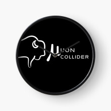 (Muon Collider - lengthwise white text=9543) Wall Clock 12 Inch Funny Mantel & Tabletop Art Decor for Home Bedroom Office