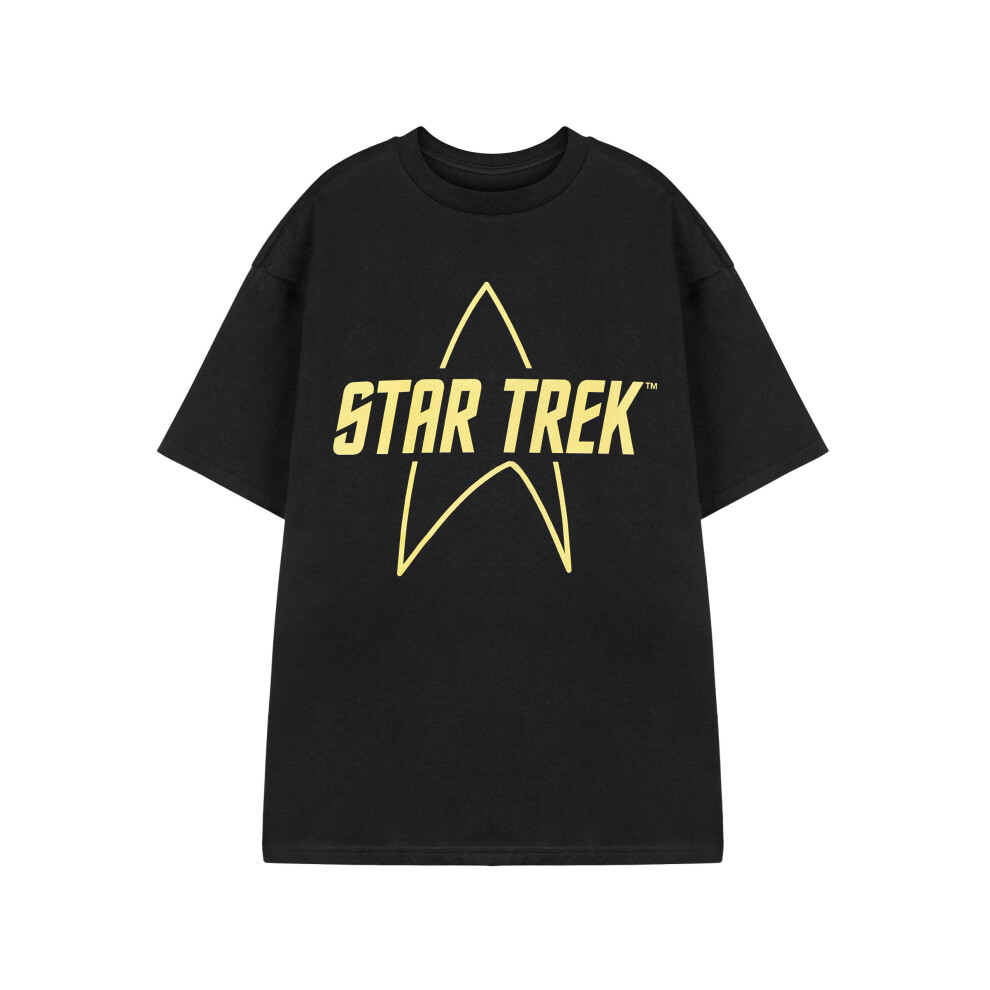 (Large) Star Trek Short Sleeved T-Shirt (Mens Black)