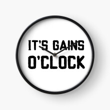 (It's Gains O'Clock Black font=10105) Wall Clock 12 Inch Funny Mantel & Tabletop Art Decor for Home Bedroom Office