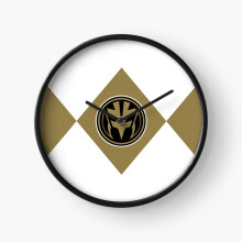 (White Ranger=9948) Wall Clock 12 Inch Funny Mantel & Tabletop Art Decor for Home Bedroom Office