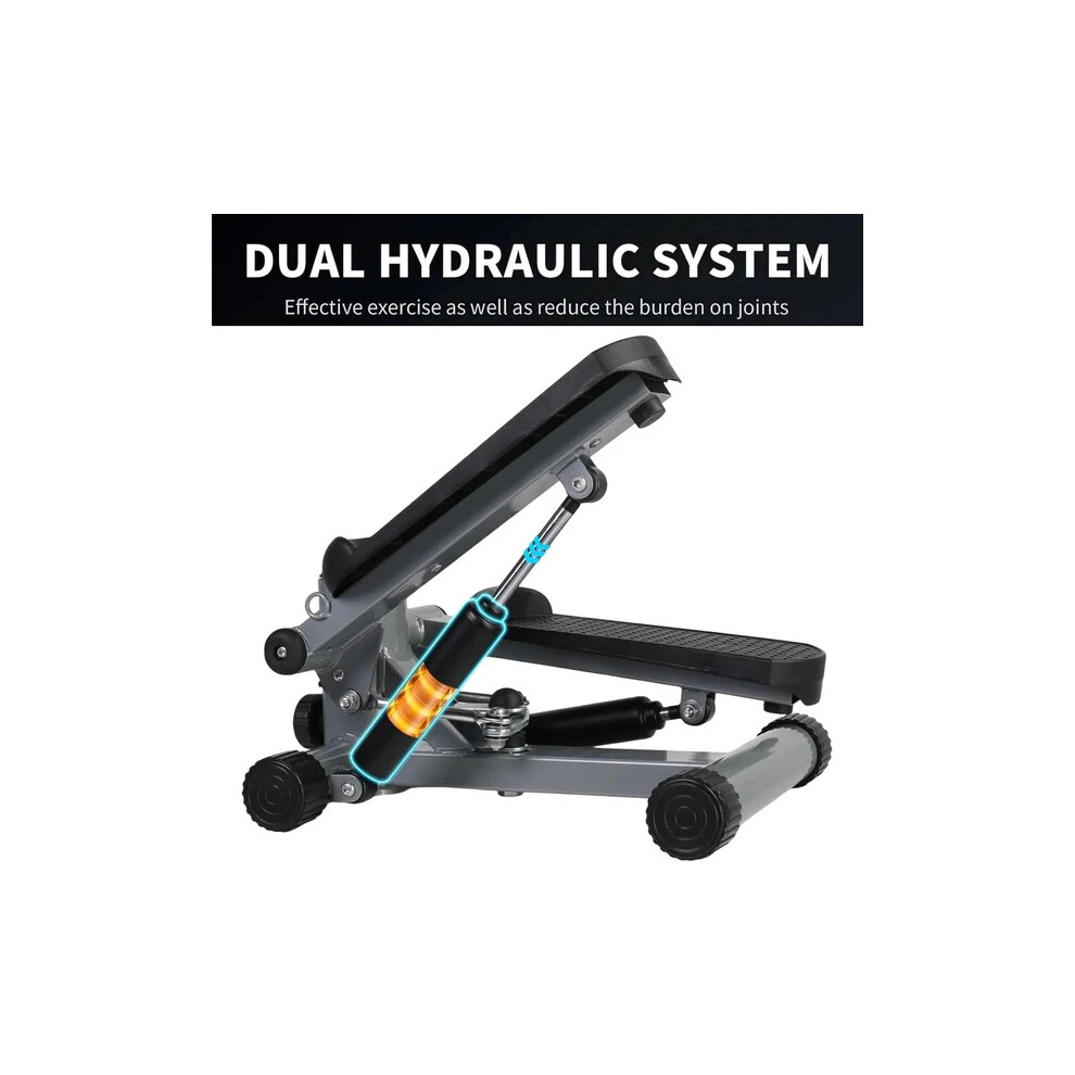 Mini Stepper Exercise Machine  with LCD Display & Resistance Bands  Cardio Stepper for Home Workouts