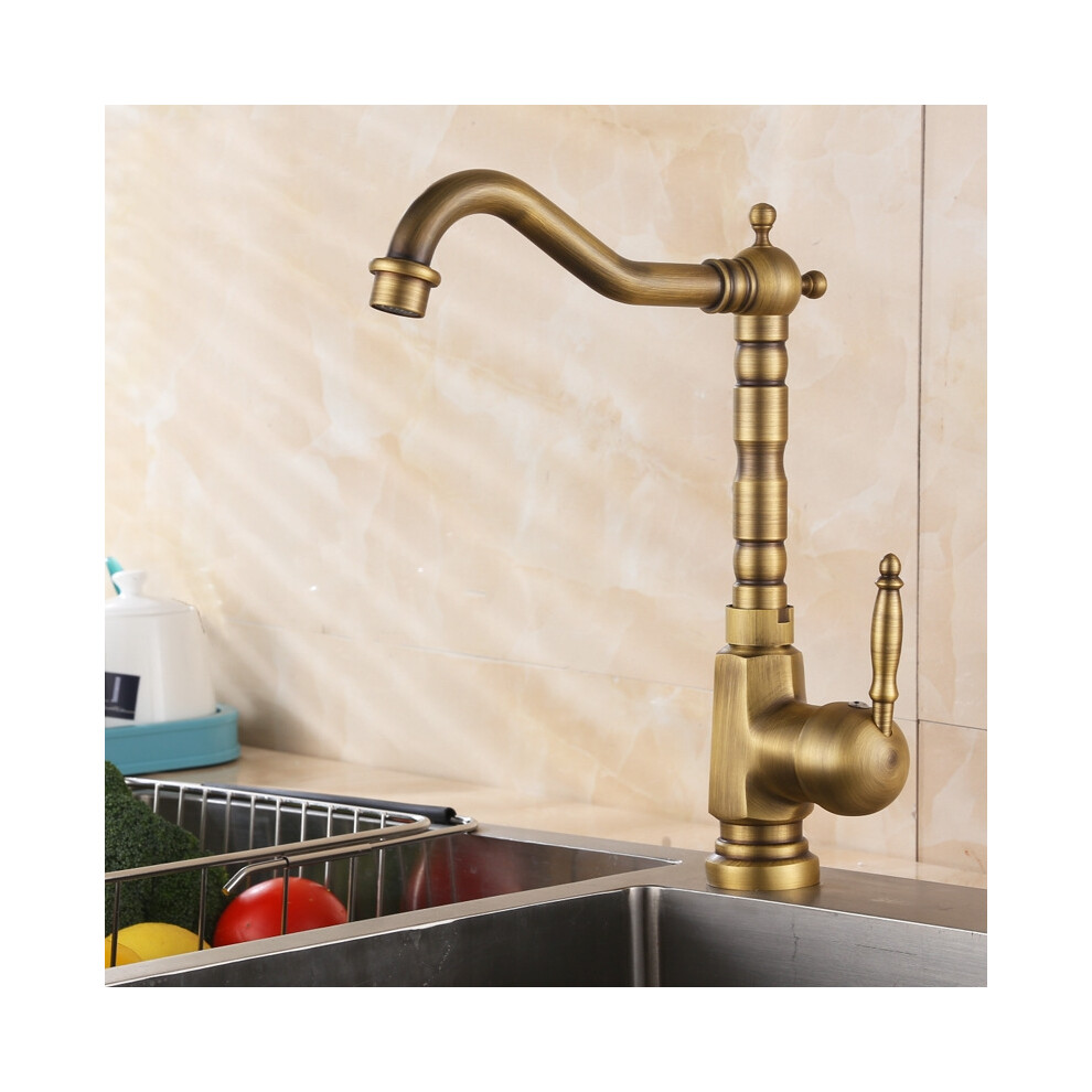 Bronze Antique Kitchen Tap Brass 360 Swivel Kitchen Sink Tap