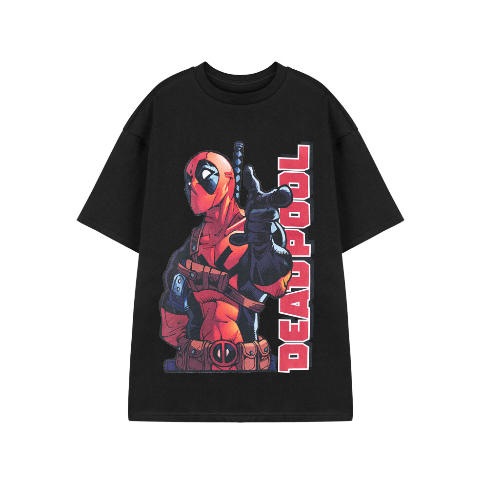 (Medium) Marvel Short Sleeved T-Shirt (Mens Black)