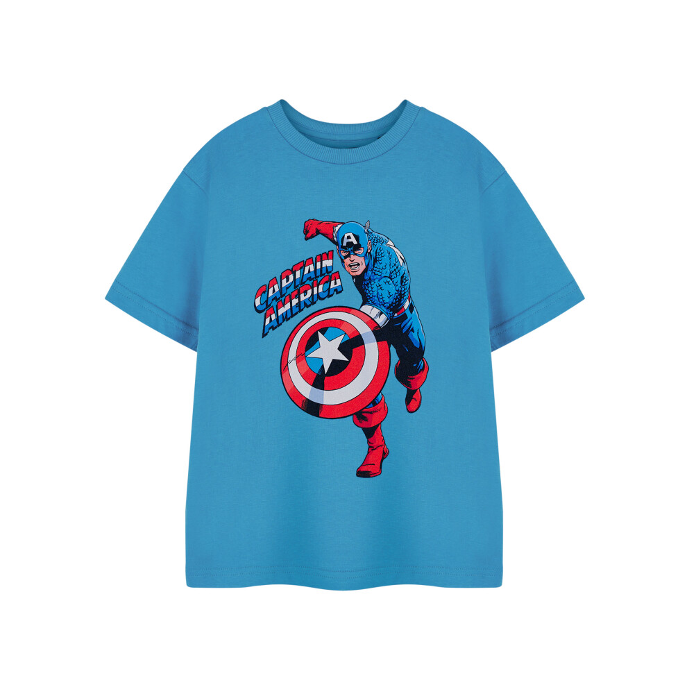 (5-6 Years) Marvel Short Sleeved T-Shirt (Boys Blue)