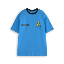 (Large) Star Trek Short Sleeved T-Shirt (Mens Blue)