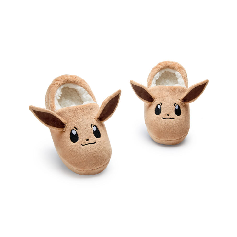 (3 UK Child) Pokemon 3D Slippers (Girls Brown)